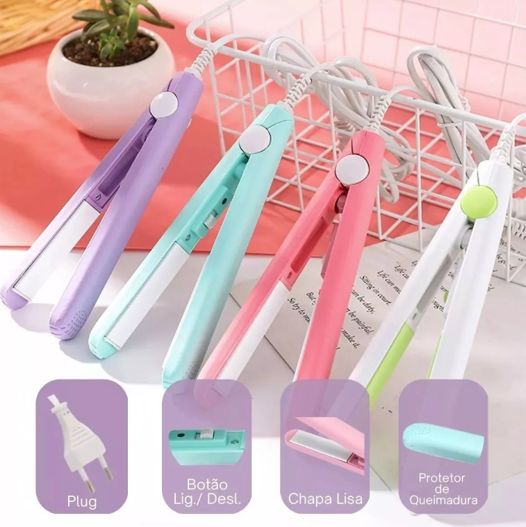 Chapinha Mini Prancha de Cabelo Portátil - Bivolt - Rs Eletronicos Sorocaba